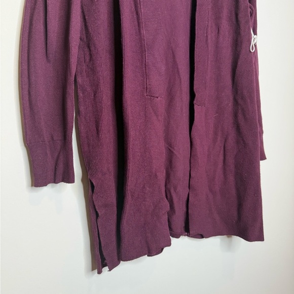 Worthington Knit Open Ribbed Cardigan Duster Womens Size Petite PS Plum Purple - Picture 3 of 4